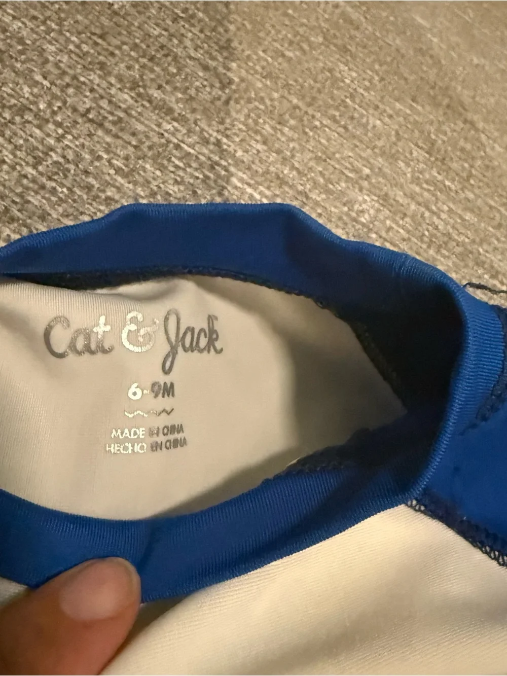 Cat & Jack Blue & White Whale Rashguard with Navy Star and Tropical Swim Shorts
